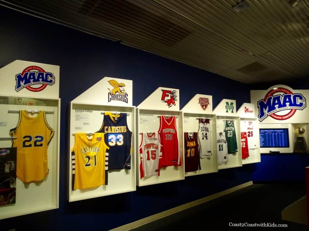 the local MAAC (Metro Atlantic Athletic Conference) teams exhibit at the Basketball Hall of Fame in Springfield, Massachusetts