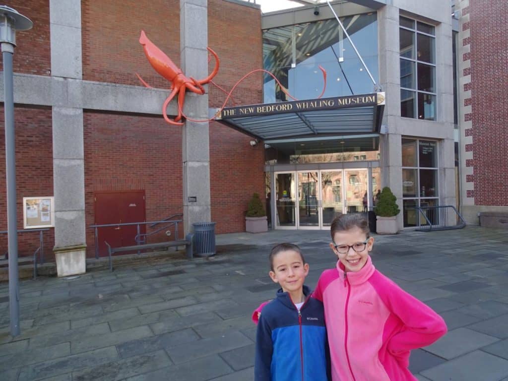 kids in front of New Bedford Whaling Museum