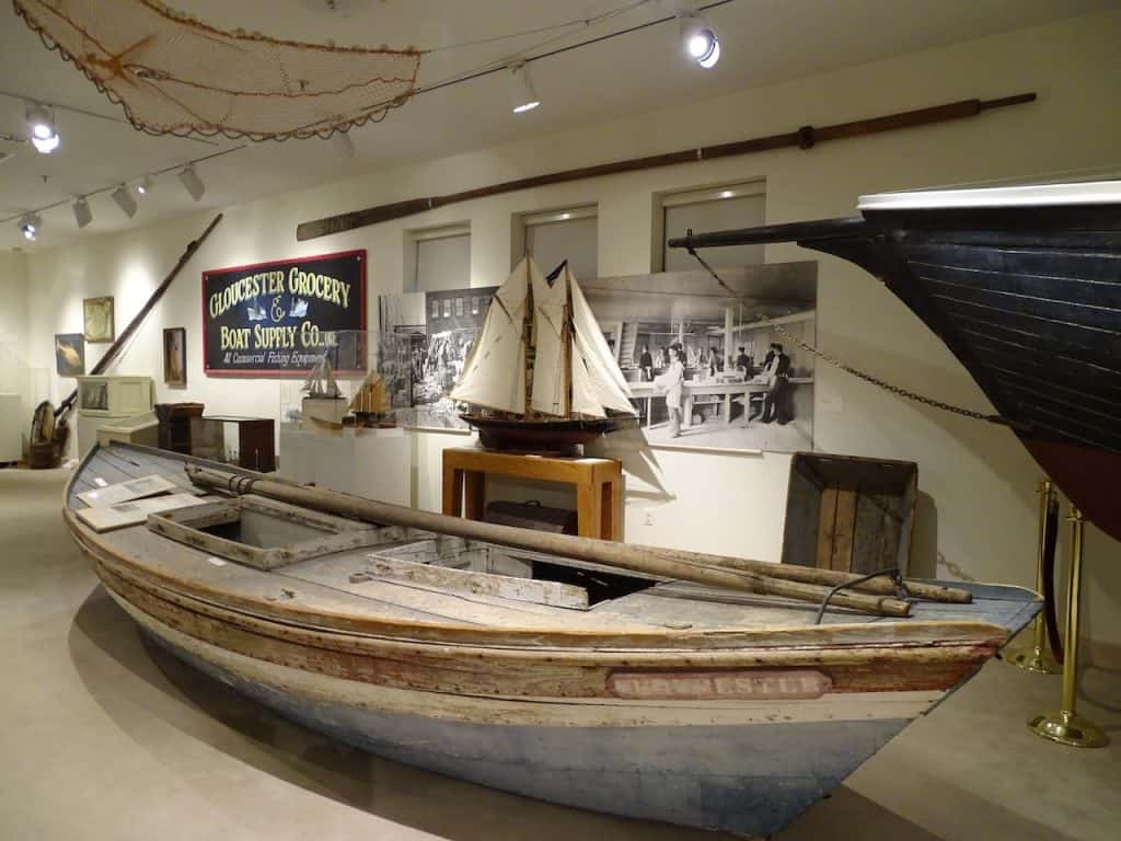 fishing boat exhibit at the  Cape Ann Museum  in Gloucester, Massachusetts - one of the whaling museums in the northeast