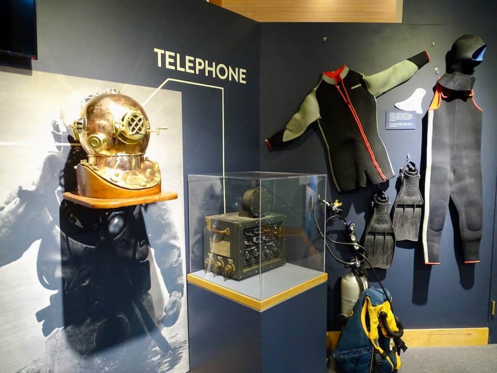 diver helmet at the Maine Maritime Museum - whaling museums in the northeast