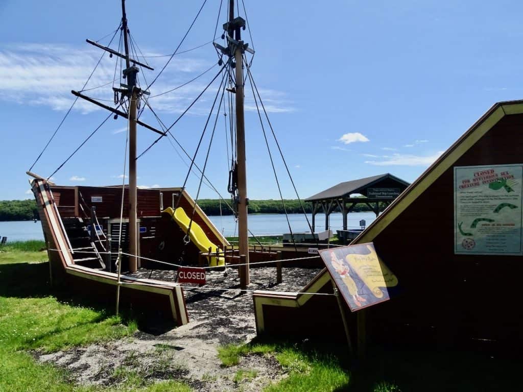 boat at the Maine Maritime Museum in Bath, Maine