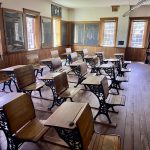 Playing “I Spy” at Canterbury Shaker Village in New Hampshire