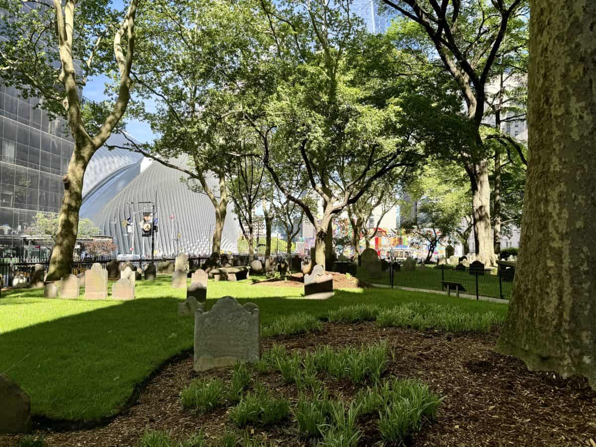 grounds outside St. Paul's Chapel in NYC