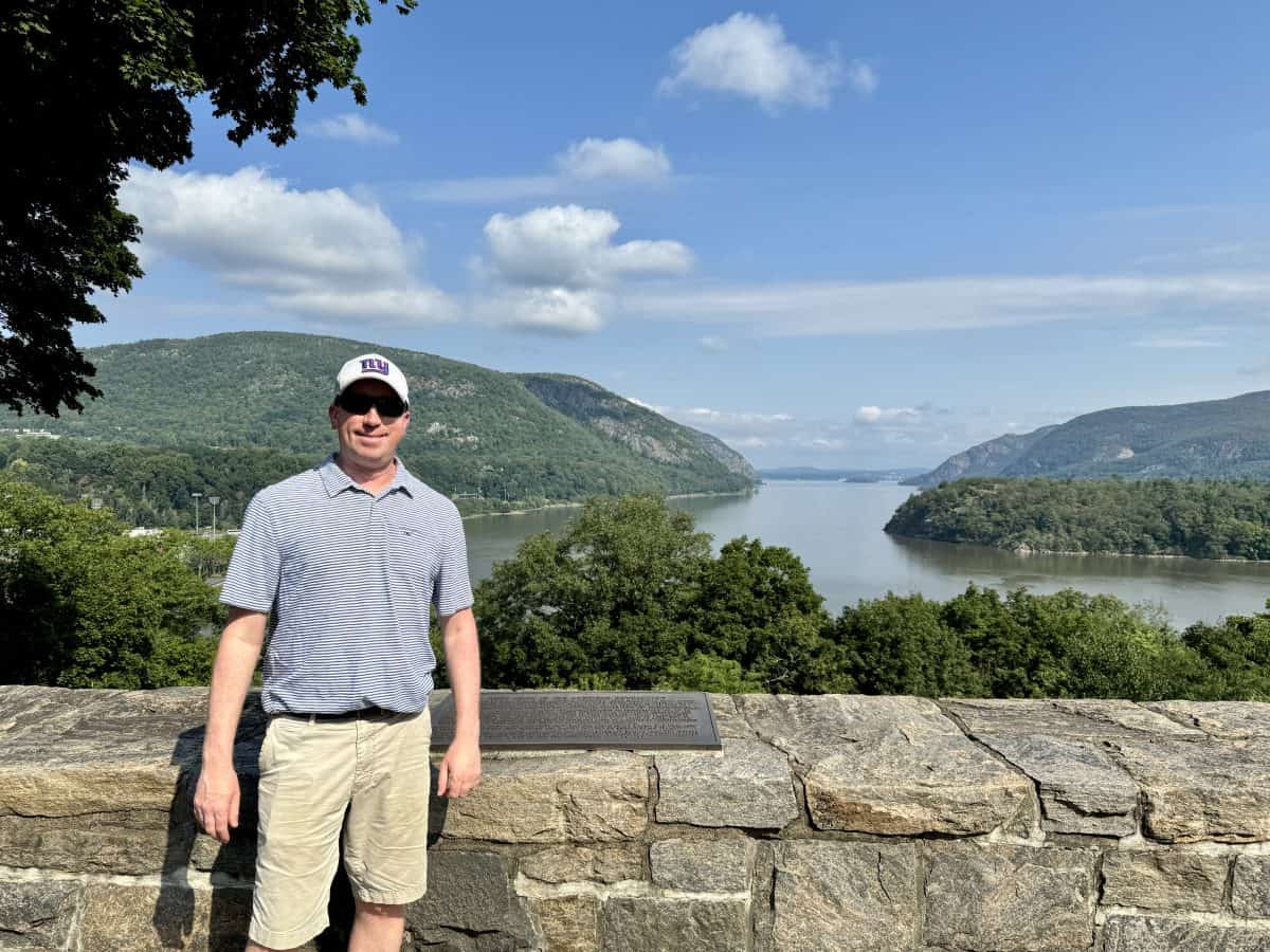 Overlook of Hudson River at West Point Military Academy in New York