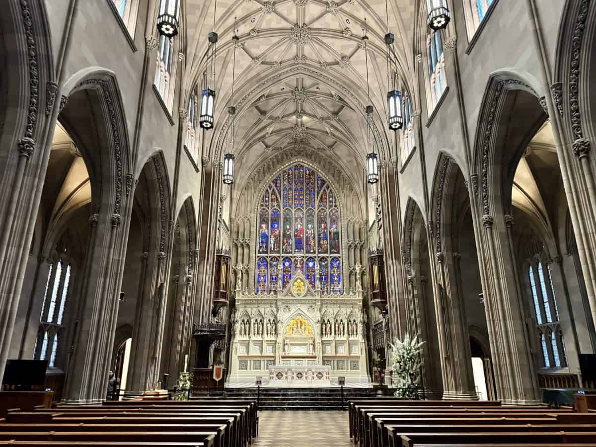 inside Trinity Church in NYC