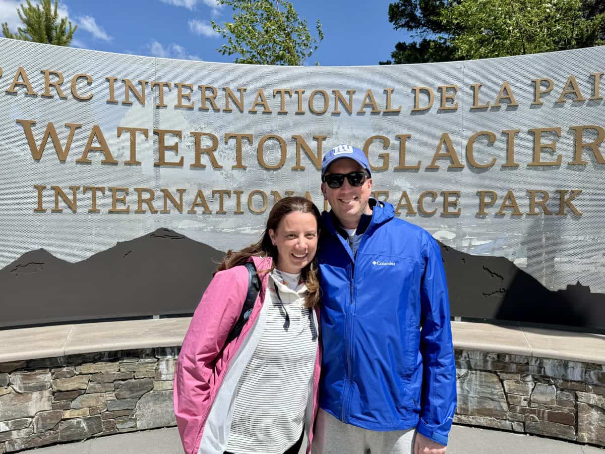 International Peace Park sign in Waterton Lakes National Park in Alberta, Canada