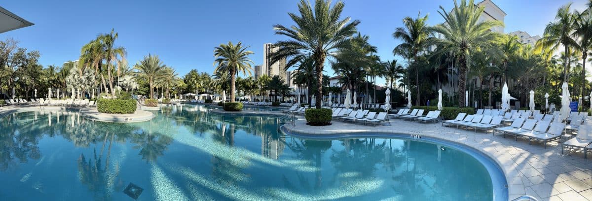 A panoramic view of Tidal Cove at the JW Marriott Turnberry resort and Spa in Miami