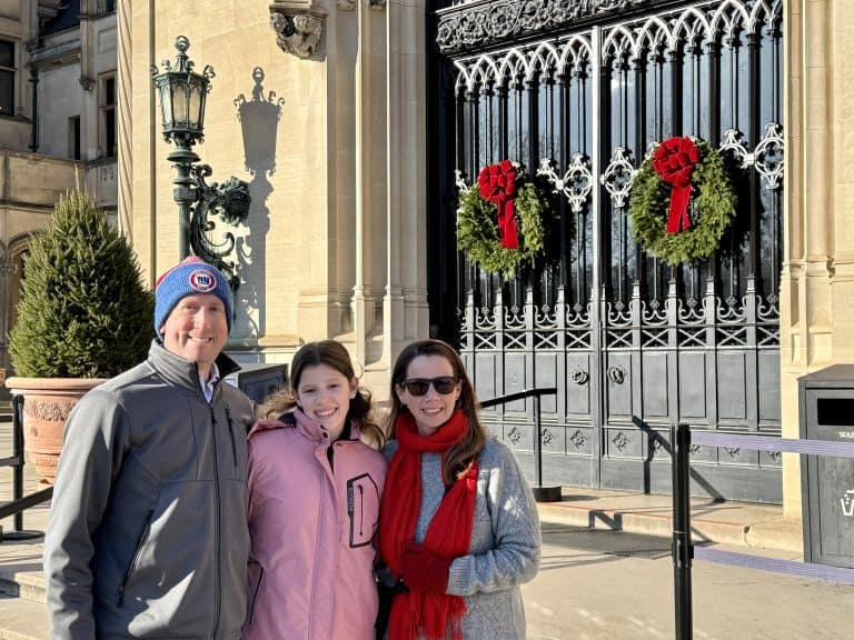 our family at the entrance to the Biltmore Estate main house