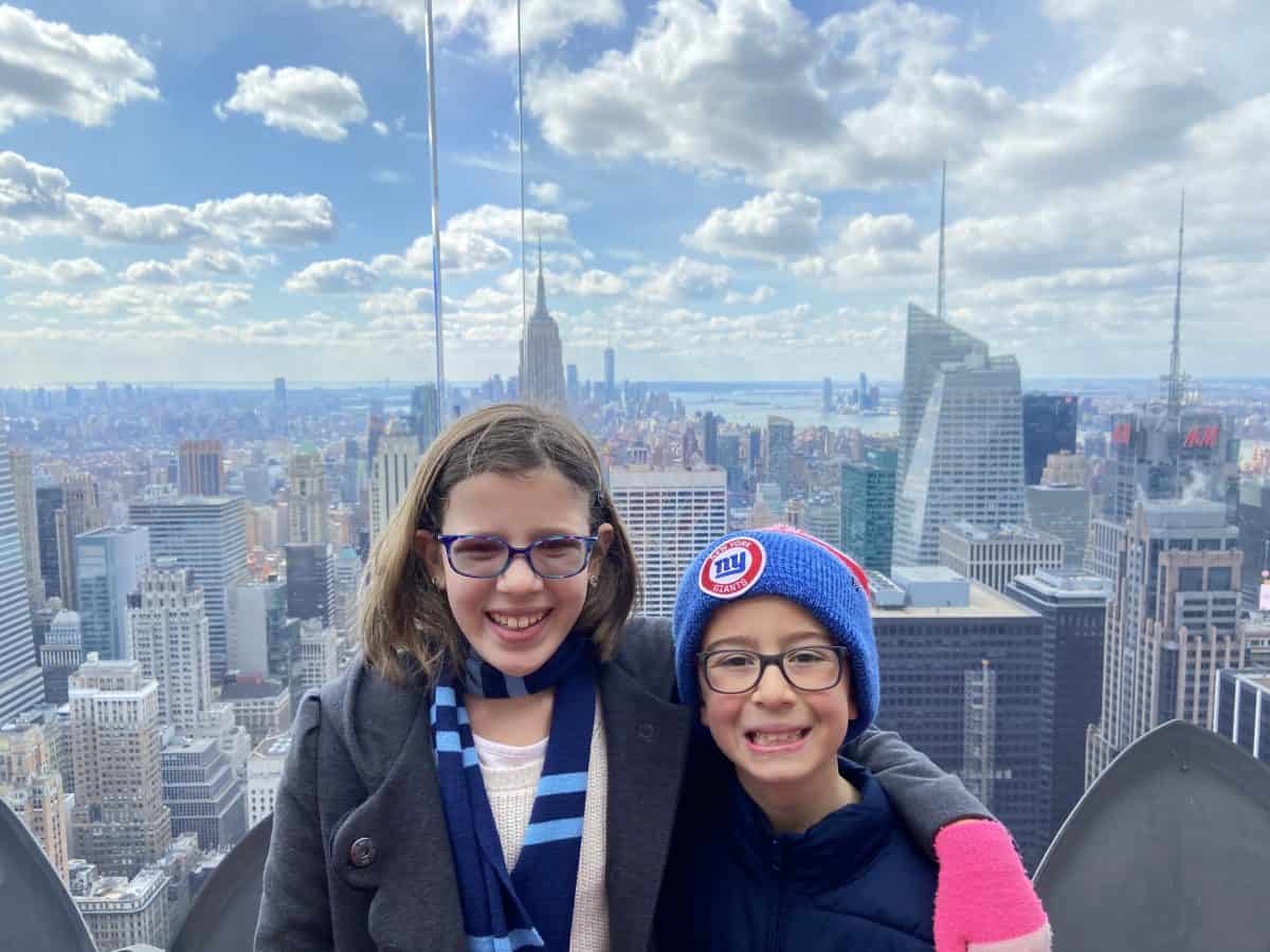 on top of Top of the Rock in Rockefeller Center in NYC
