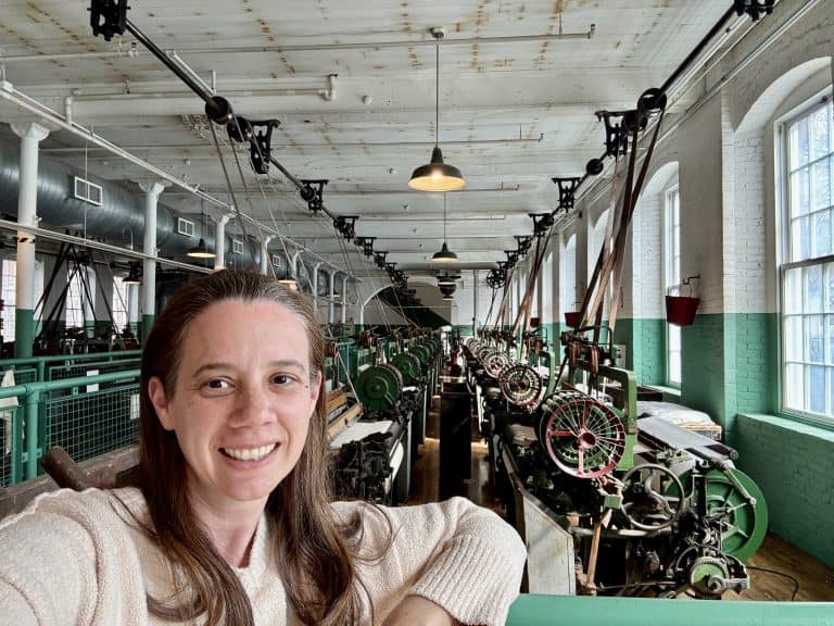 inside the Weave Room at Lowell National Historical Park in Lowell, Massachusetts