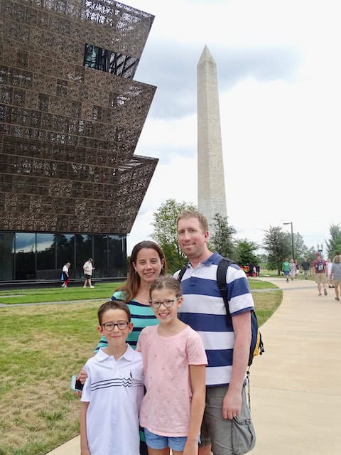 on the National Mall wit the Washington Monument in the background