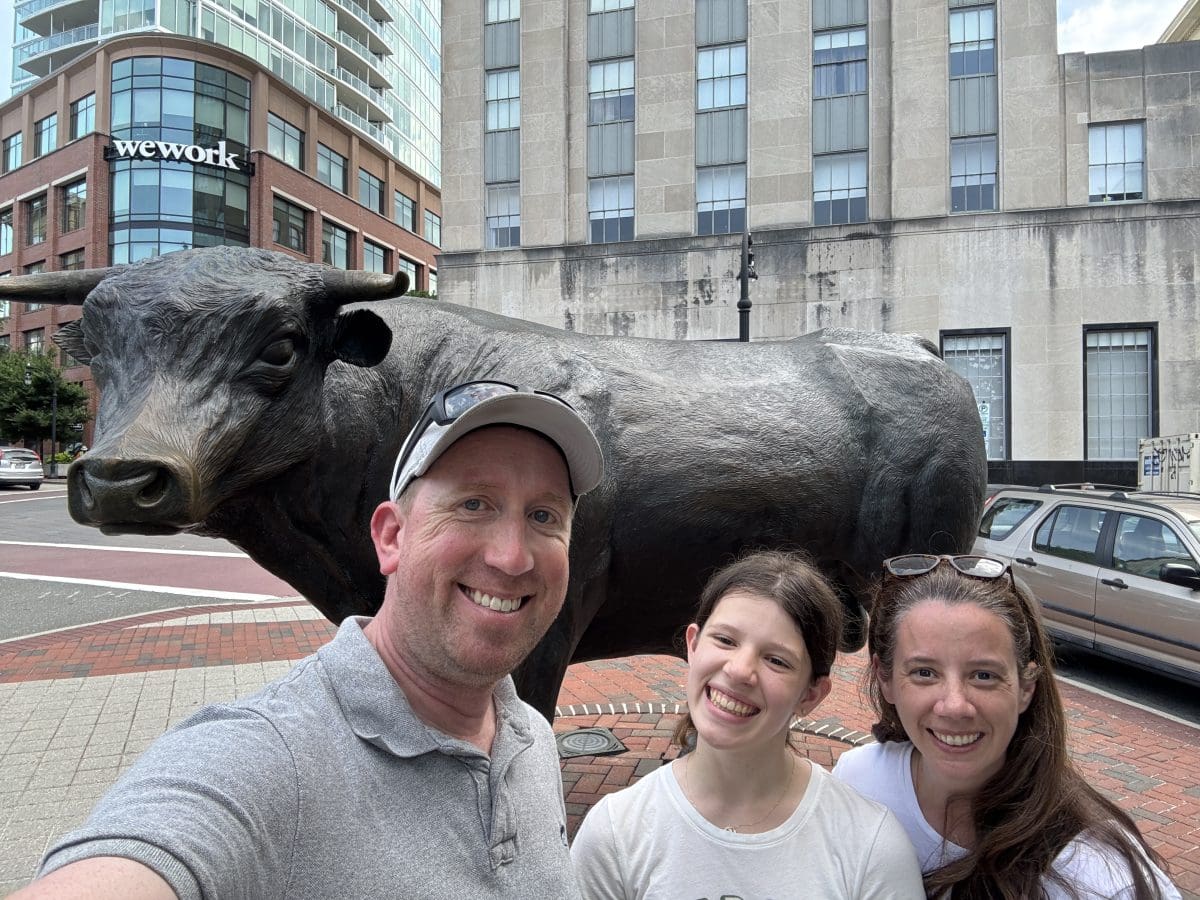Bull statue in downtown Durham, NC