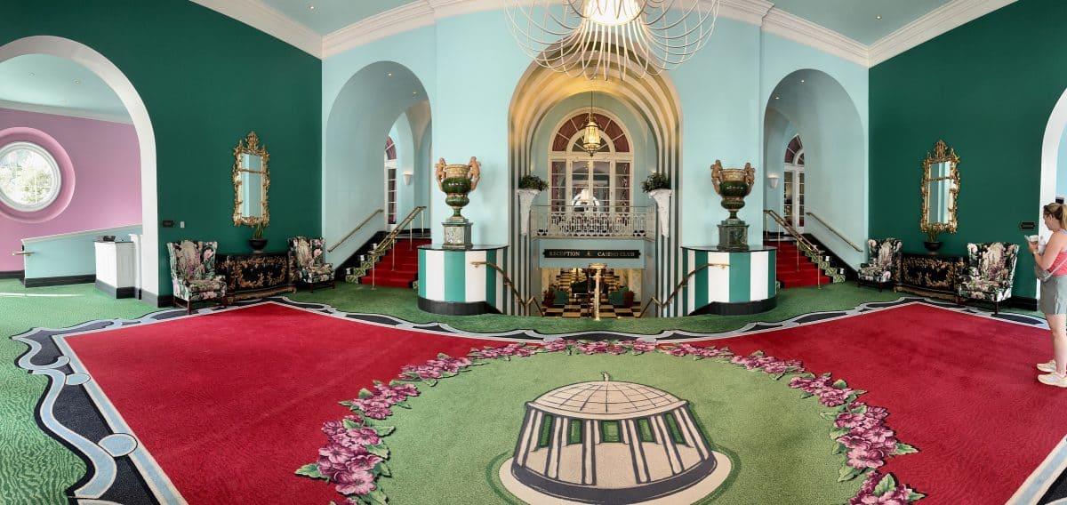 upper lobby of the Greenbrier Resort