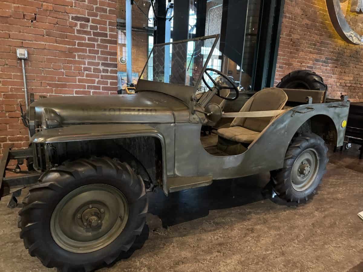 a 1940 Jeep on display at the Heinz History Center in Pittsburgh, PA