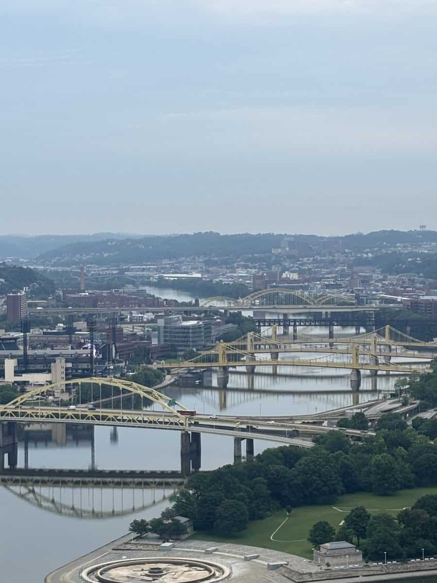 view of bridges in Pittsburgh, PA