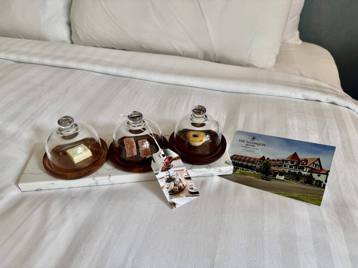 treats from concierge at the Algonquin Resort in St Andrews, New Brunswick Canada