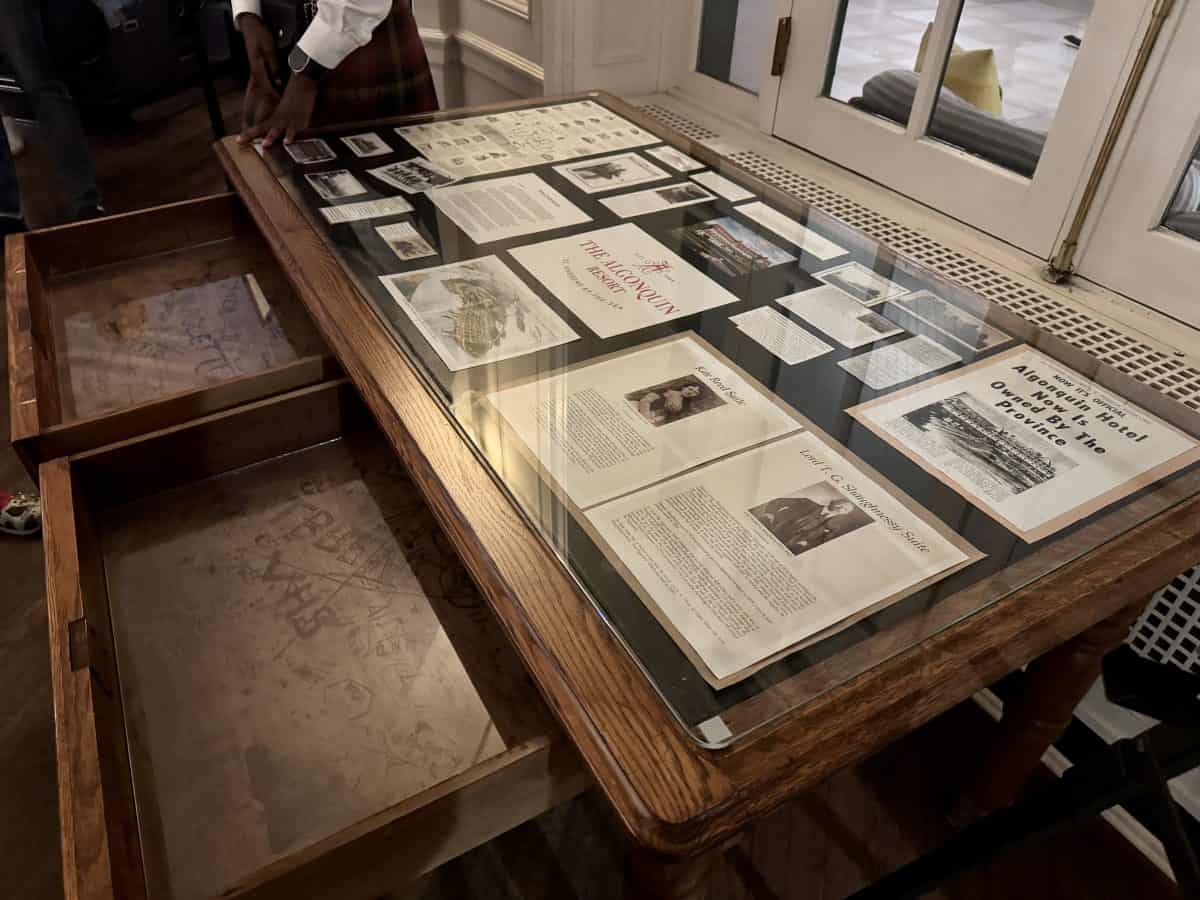 the desk from the lobby of the original hotel at the Algonquin Resort in St Andrews, New Brunswick Canada