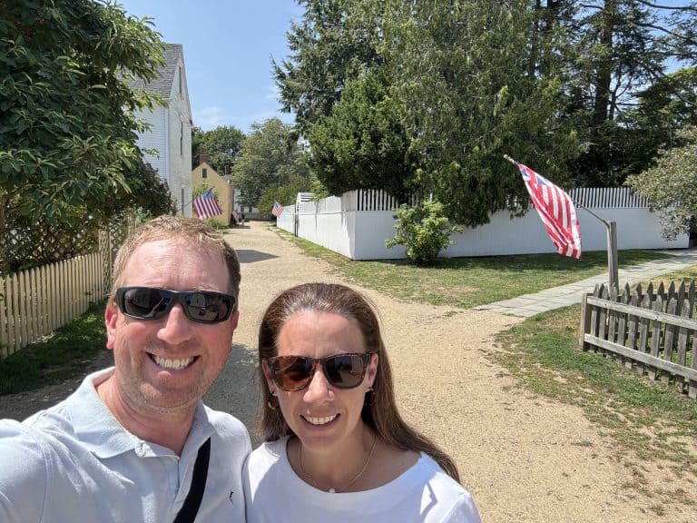 walking the main path at the Strawbery Banke Museum in Portsmouth, NH