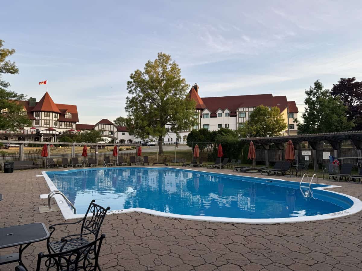 outdoor pool at the Algonquin Resort in St Andrews, New Brunswick Canada