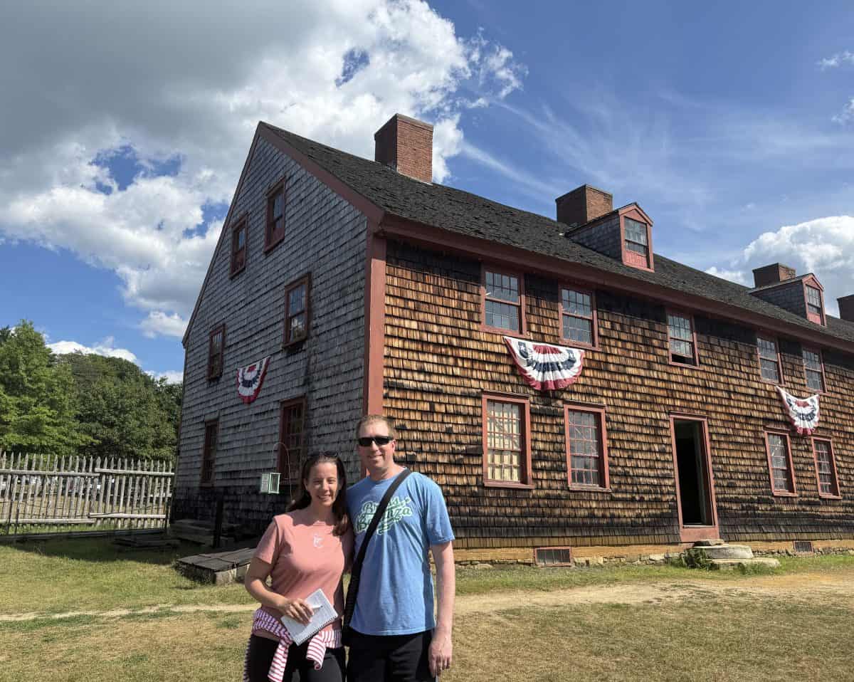 outside the Garrison at Old Fort Western in Augusta, Maine