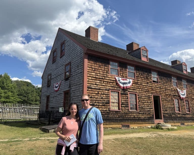 outside the Garrison at Old Fort Western in Augusta, Maine