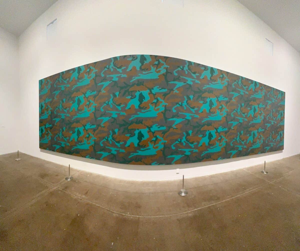 Camouflage acrylic and silk screening on line from 1986 by Andy Warhol on display at the Warhol Museum in Pittsburgh