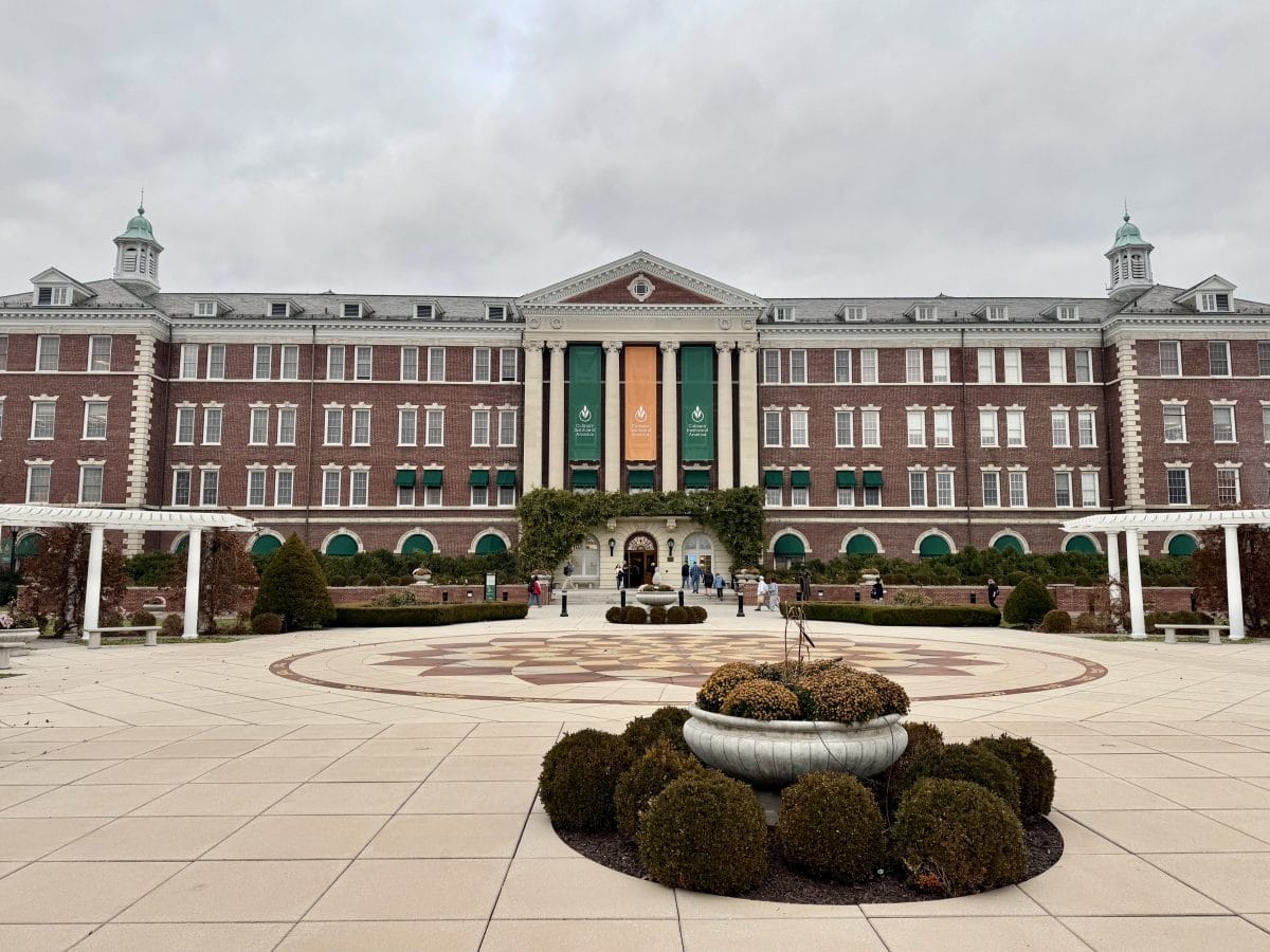 Anton Plaza and Roth Hall at Anton Plaza and Roth Hall of the Culinary Institute of America in Hyde Park, New York