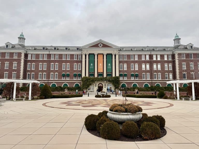 Anton Plaza and Roth Hall at Anton Plaza and Roth Hall of the Culinary Institute of America in Hyde Park, New York
