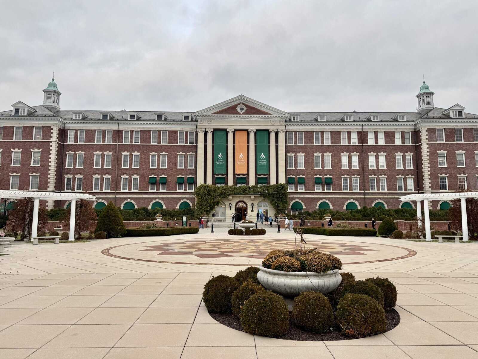 Anton Plaza and Roth Hall at Anton Plaza and Roth Hall of the Culinary Institute of America in Hyde Park, New York
