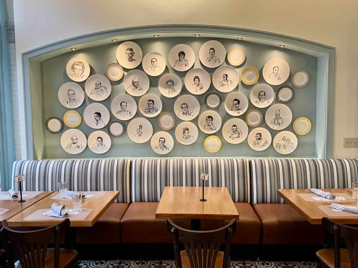 plate display inside Apple Pie Cafe at the Culinary Institute of America in Hyde Park New York