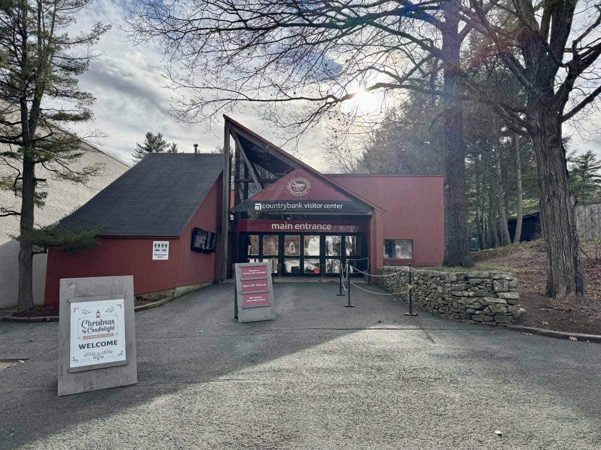Visitor Center at Christmas by Candlelight at Old Sturbridge Village in Sturbridge, MA