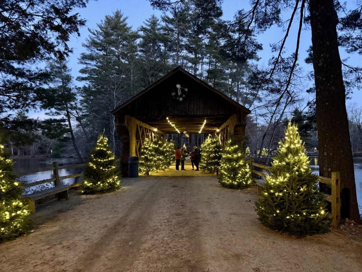 Bridge of Wishes at Christmas by Candlelight at Old Sturbridge Village in Sturbridge, MA