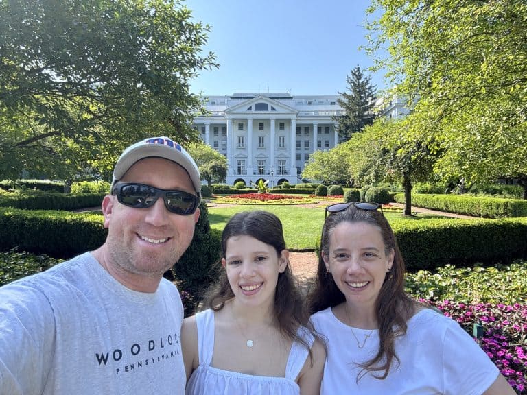 our family outside The Greenbrier Resort in WV
