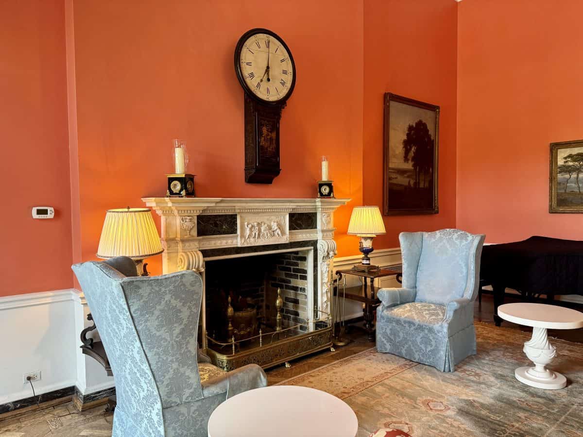 love clock in the sitting room at The Greenbrier in WV