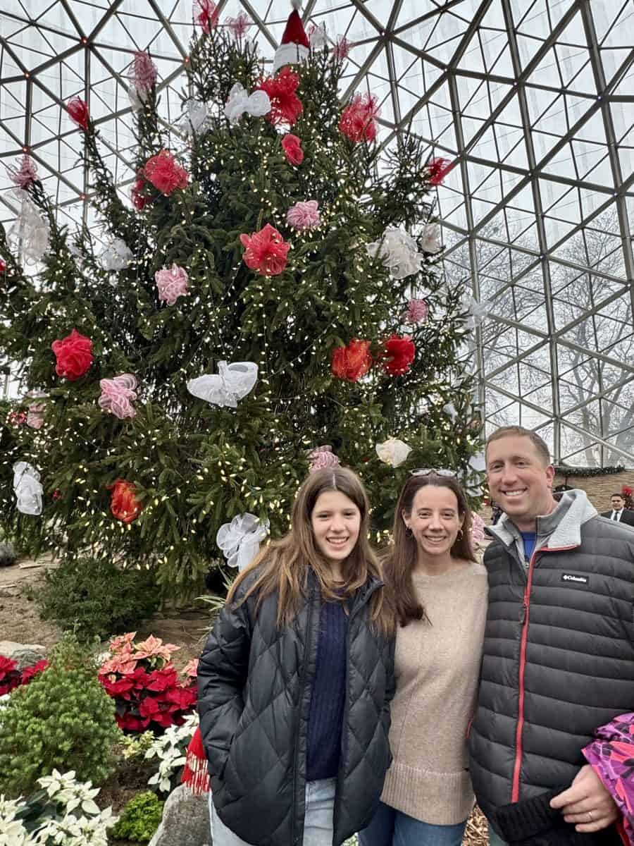 our family inside the show dome at The Mitchell Park Domes in Milwaukee, Wisconsin