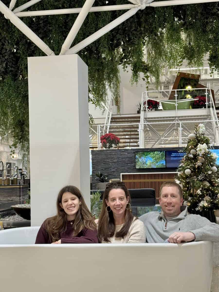 inside a tub at the Kohler Design Center in Kohler, Wisconsin