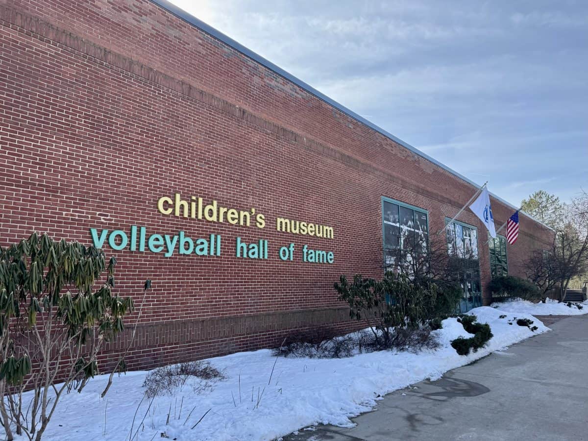 outside entrance to the International Volleyball Hall of Fame in Holyoke, MA