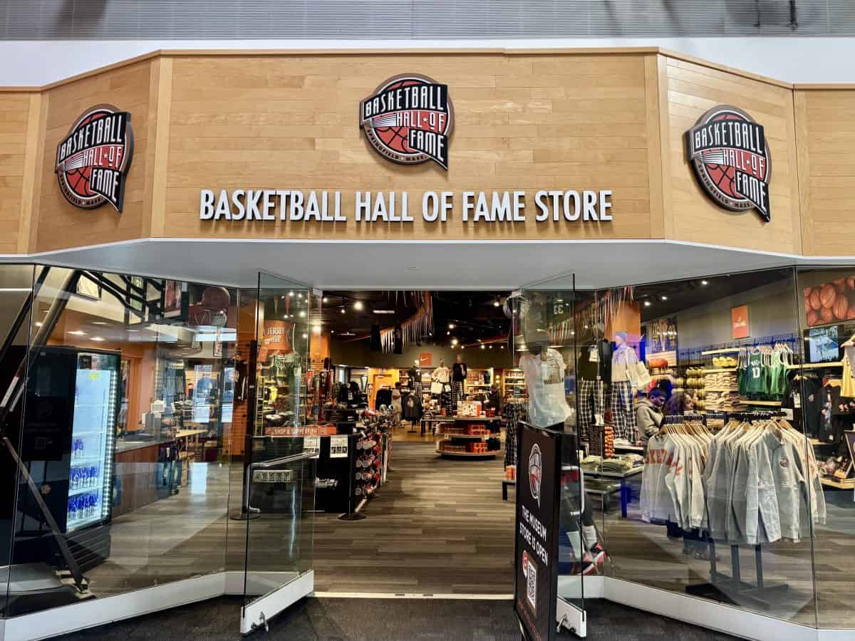 gift store at the Basketball Hall of Fame in Springfield, MA