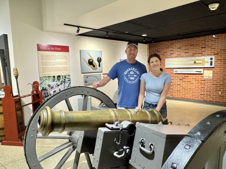 inside an exhibit at Fort Pitt Museum in Pittsburgh, PA
