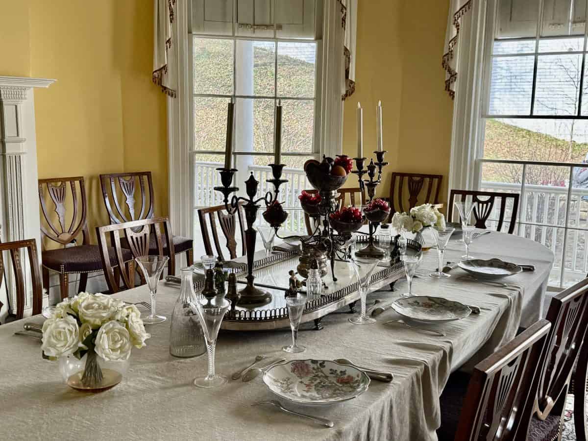 dining room table at the Hamilton Grange National Monument in New York City