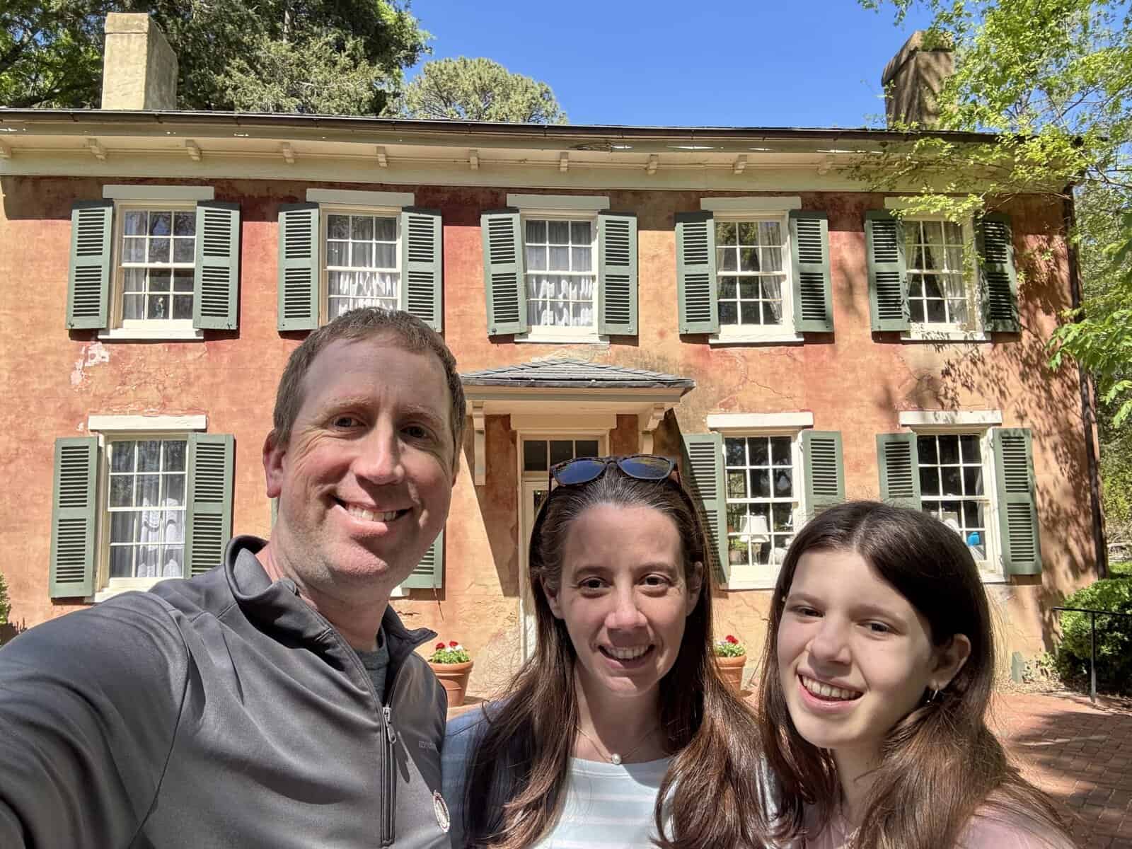 posing outside the back side of the Guest House at Berkeley Plantation in VA