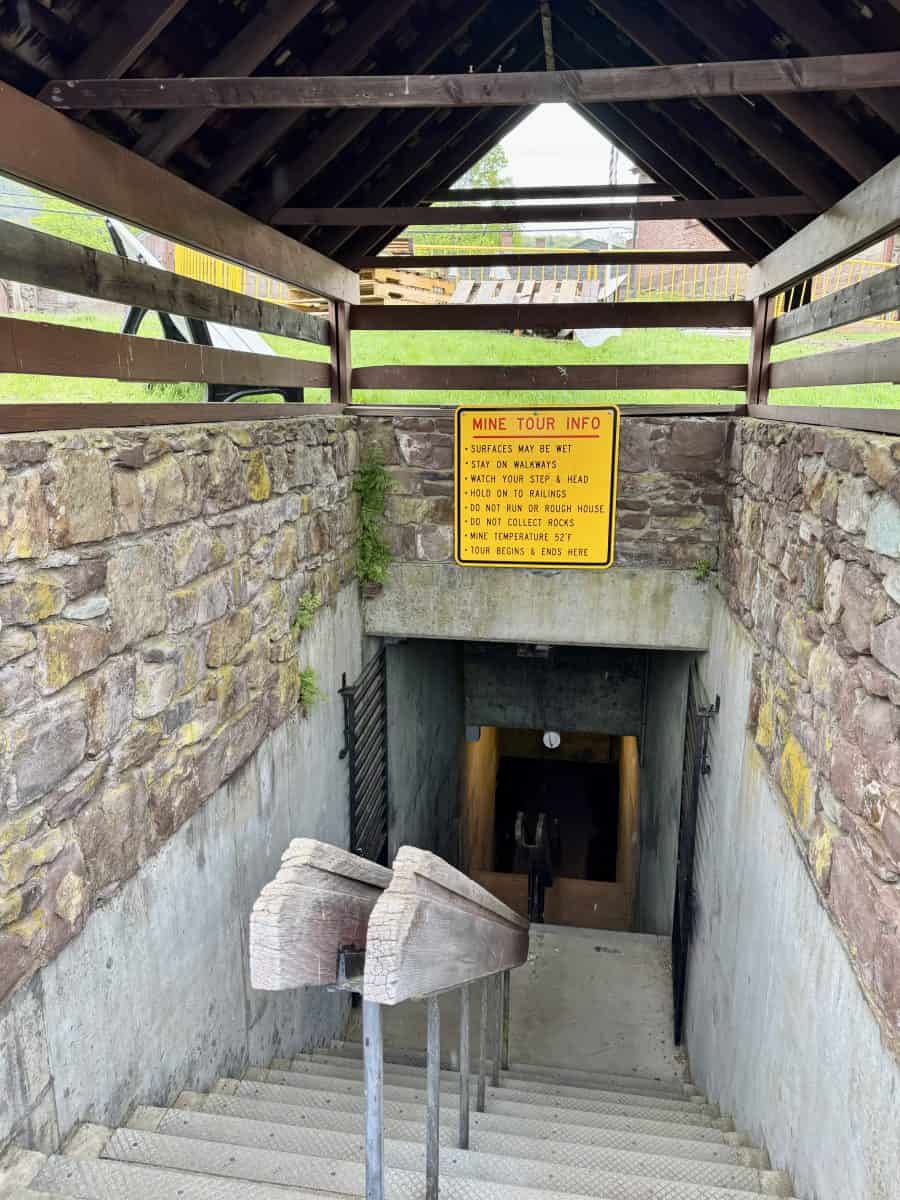 tunnel into the mining cave at Old New-Gate Prison and Copper Mine in East Granby, CT