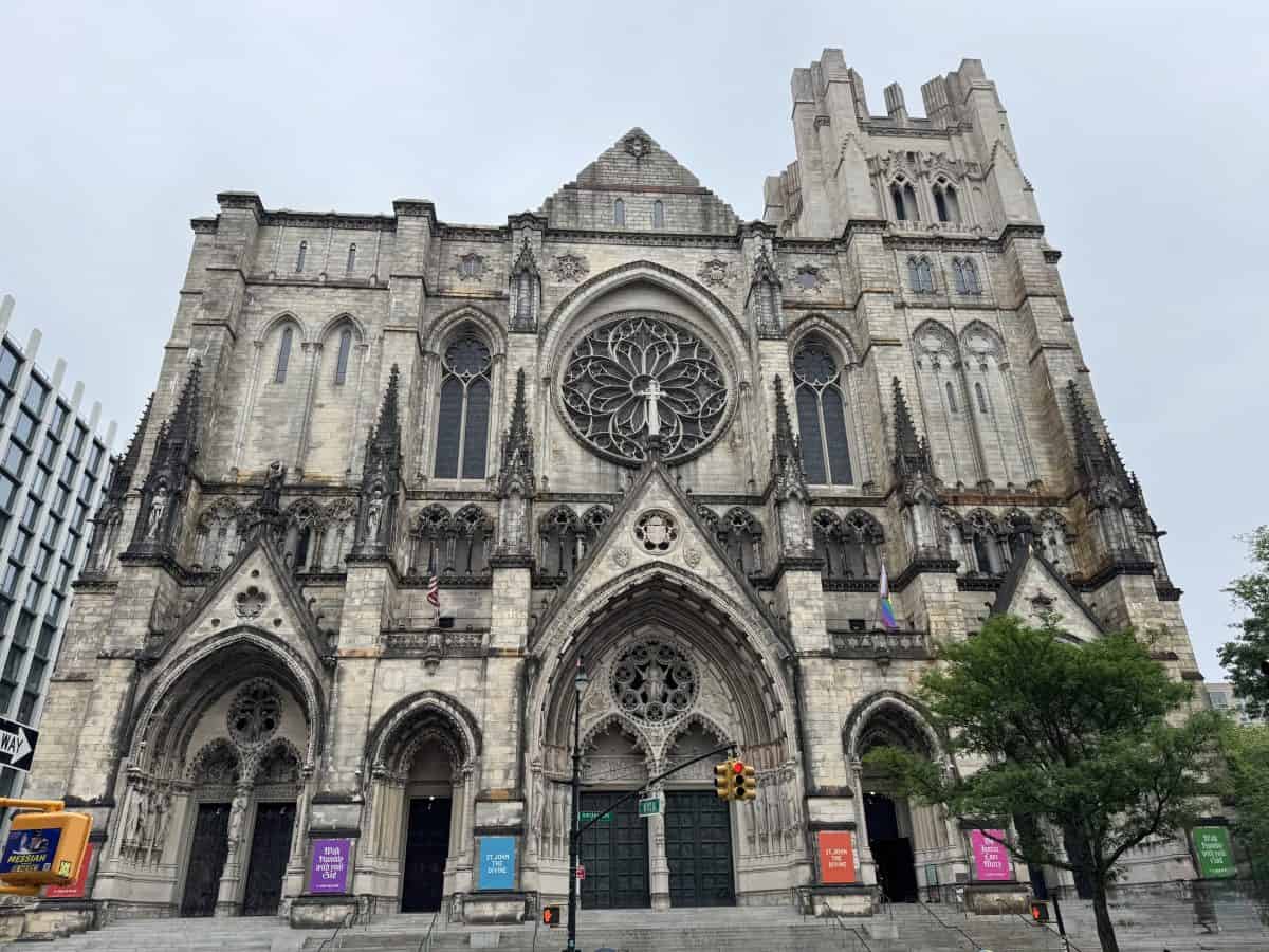 outside of the Cathedral of Saint John the Divine in New York City