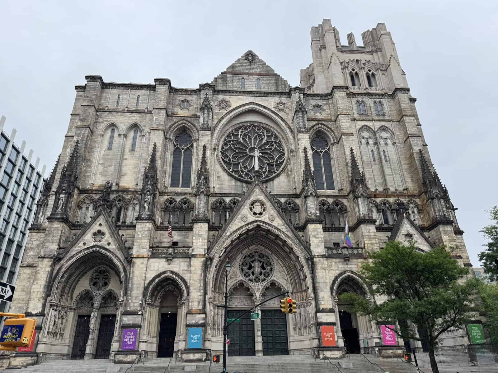 outside of the Cathedral of Saint John the Divine in New York City
