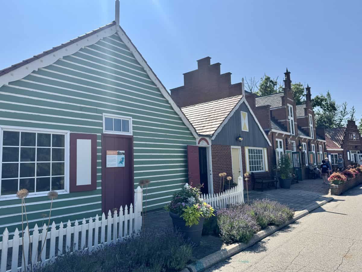 replica Dutch village homes from 19th century at Windmill Gardens Village in Holland, Michigan