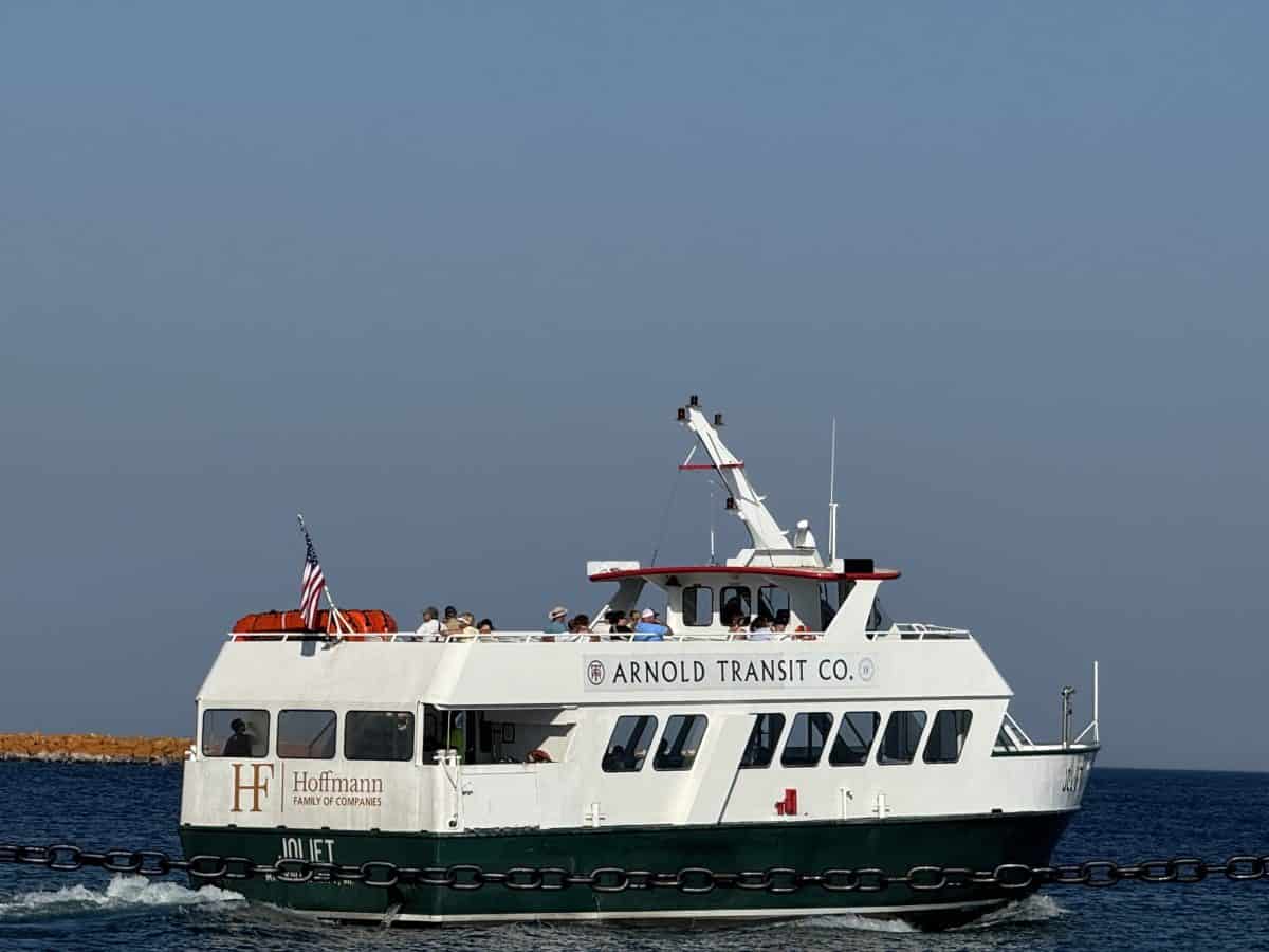 Arnold Transit Company ferry going to Mackinac Island in Michigan