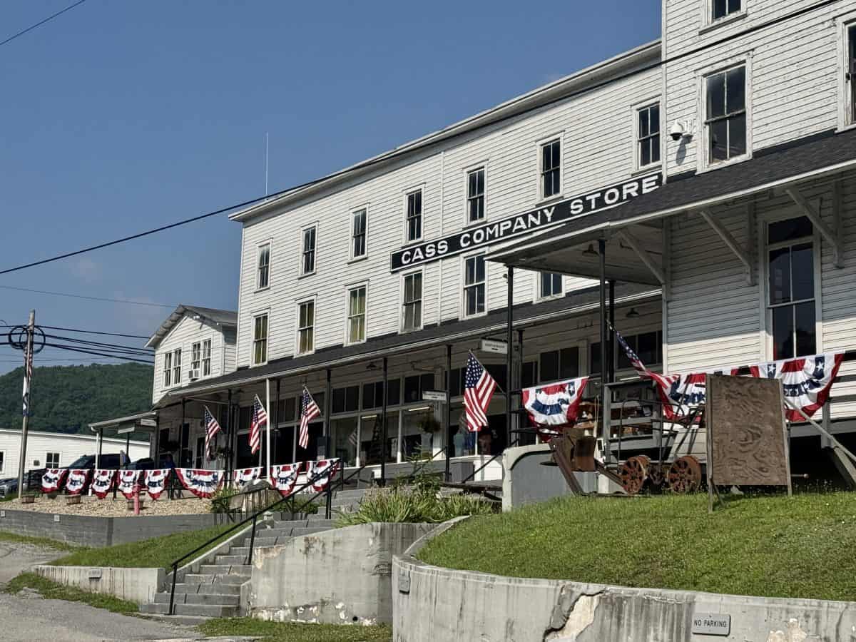 outside the Company Store at Cass Scenic Railroad State Park in WV