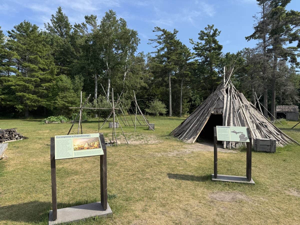 an exhibit at Colonial Michilimackinac in Mackinaw City Michigan