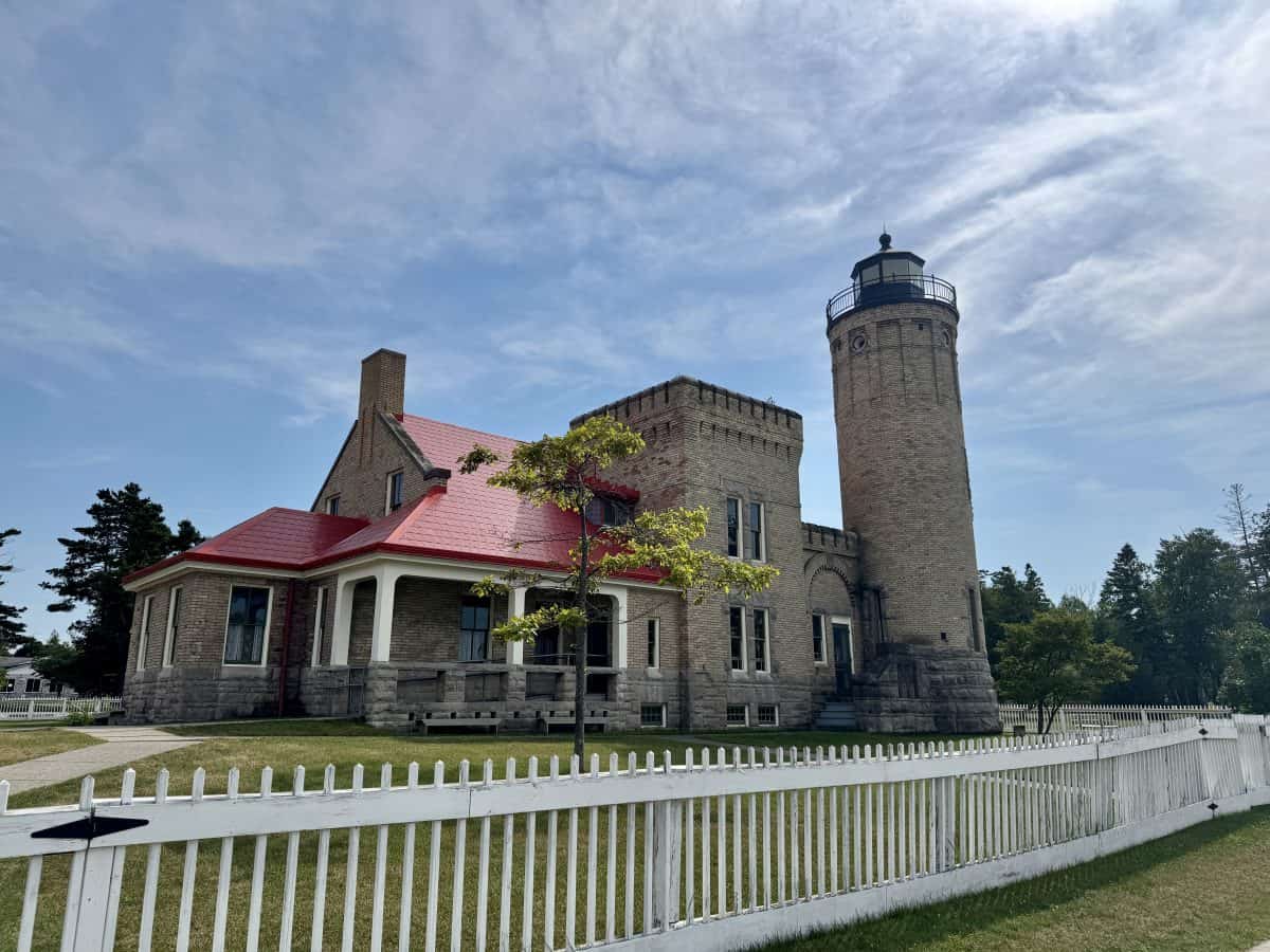 Old Mackinac Point Lighthouse at Mackinac State Park in Mackinaw City, Michigan