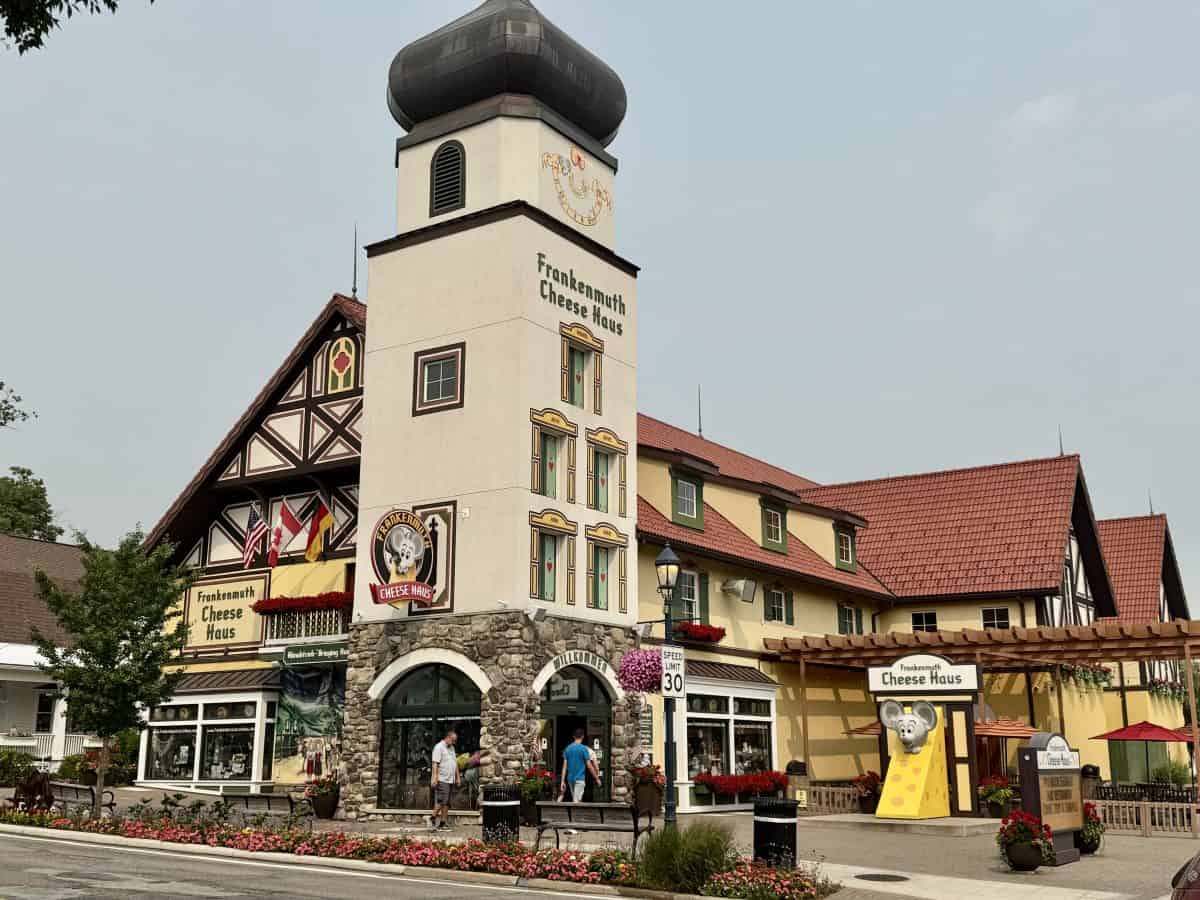 outside the Cheese Haus in Frankenmuth, Michigan